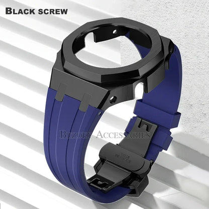 GEN4 Casioak GA2100 Mod Kit – Stainless Steel Case, Bezel, and Rubber Strap Replacement for G-SHOCK GA2100/GA2110
