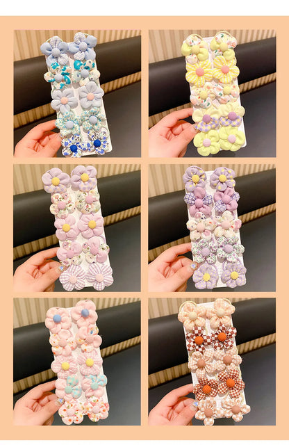 10 Pcs Baby Girl Flower Hair Bands Set – Cute Colorful Soft Scrunchies Ponytail Holders for Kids