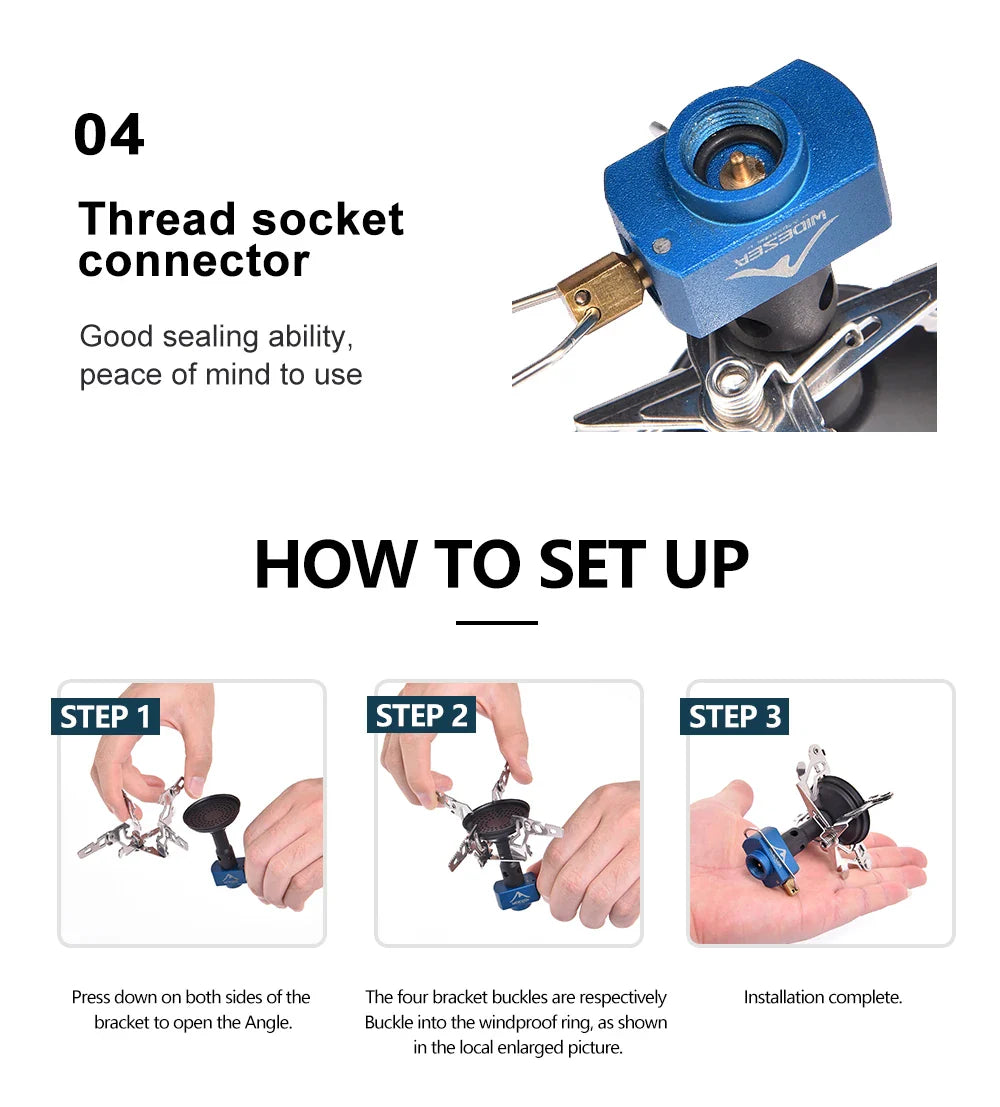 Outdoor Camping Gas Burner 3300W – Portable Stove for Survival, Bushcraft, and Tourist Kitchen