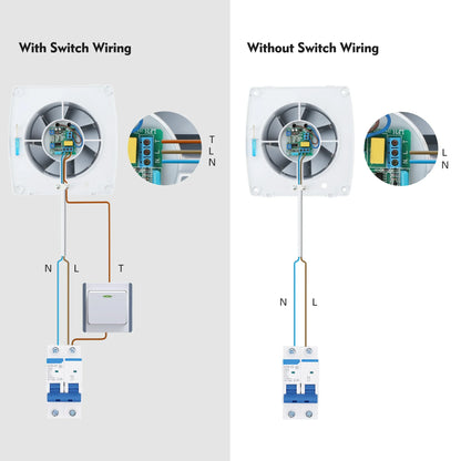 230V 4" 100MM Duct Extractor Fan – Smart Bathroom Exhaust with Timer, Humidistat, and Humidity Sensor for Shower & Toilet