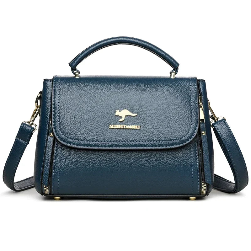 Women’s Soft Leather Top-Handle Bag – Luxury Shoulder Messenger Handbag & High-Quality Purse