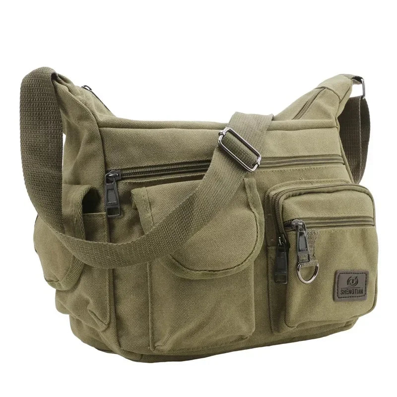Men's Casual Sling Bag – Vintage Crossbody Messenger Shoulder Bag for Travel & Outdoor Use