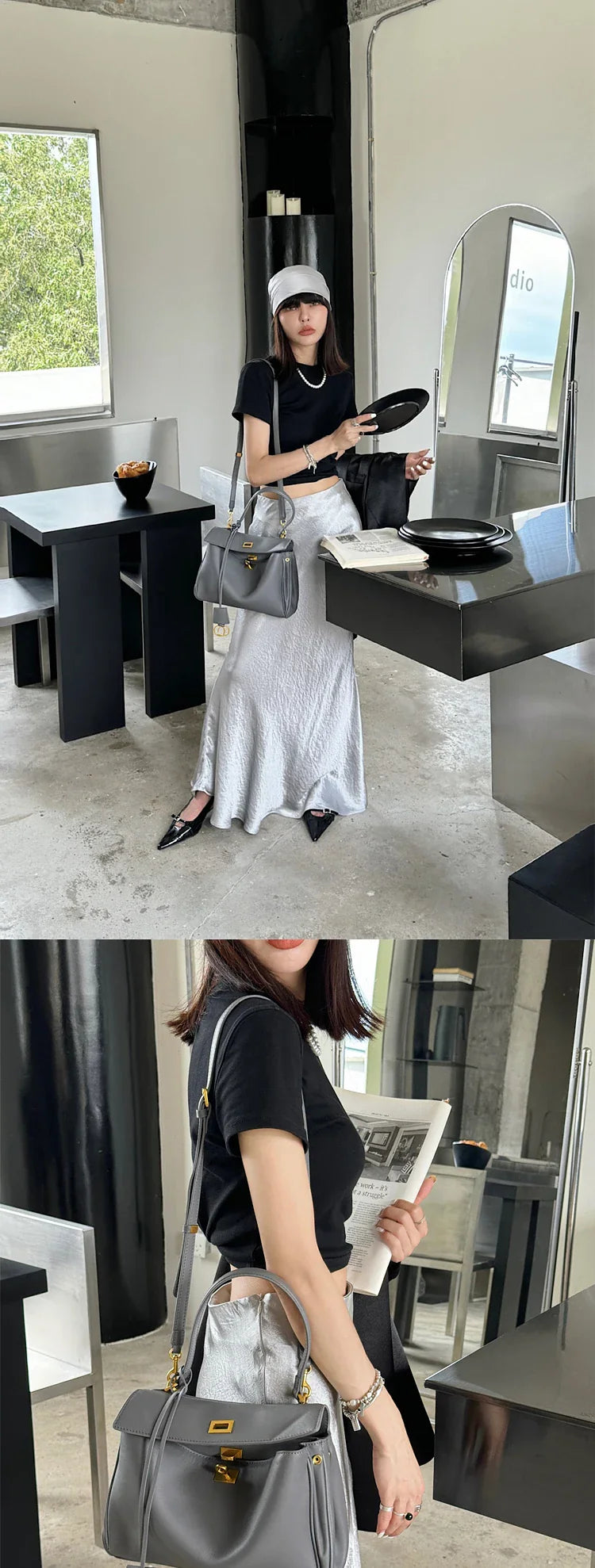 New Rodeobag Leather Kelly Bag — Women’s Large Capacity Fashion Handbag with Advanced Lock, High-End Underarm Bag
