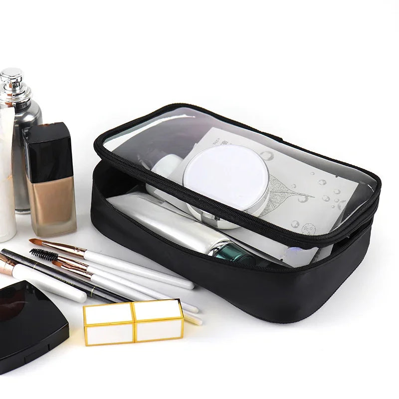 Waterproof Clear PVC Makeup Bag – Travel Cosmetic Organizer Pouch for Women & Men, Toiletry & Brush Storage Case