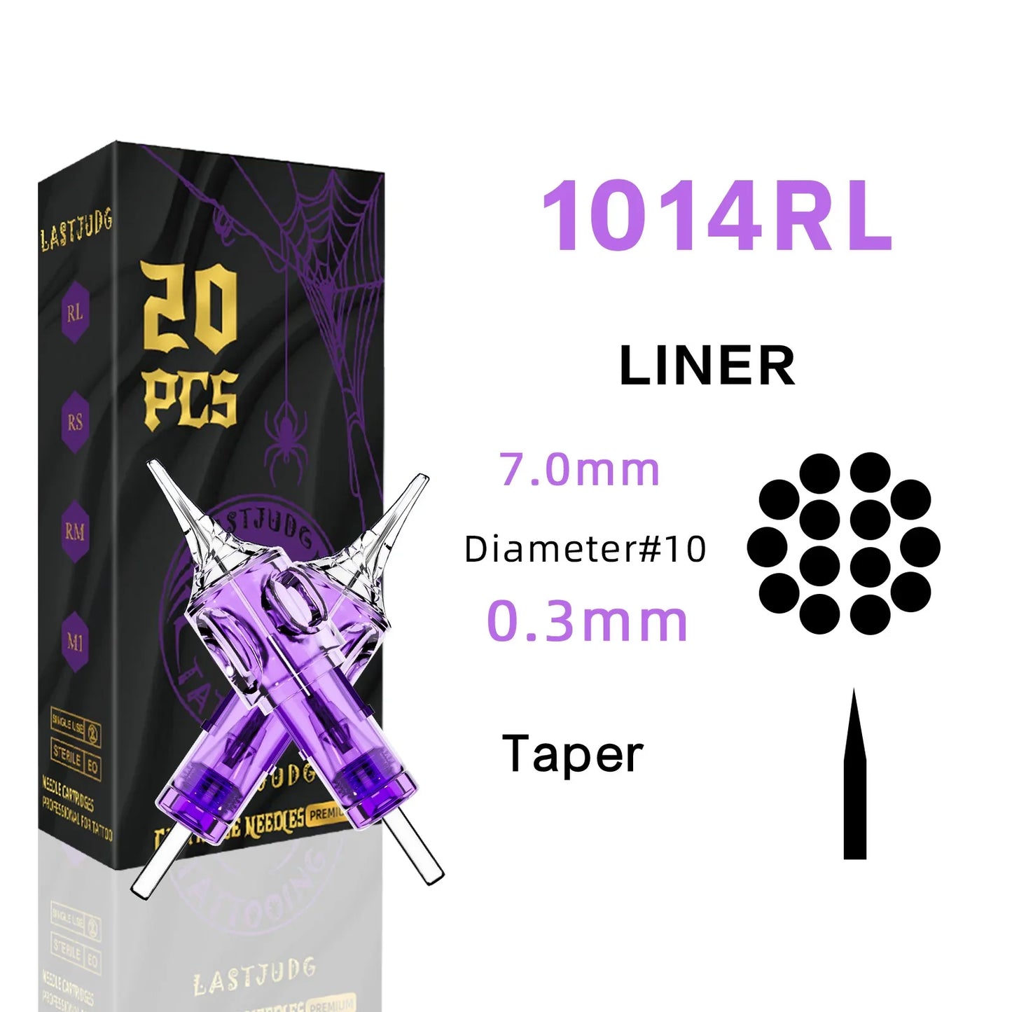 LASTJUDG 20PCS Disposable Tattoo Cartridge Needles – RL RS M1 RM for Permanent Makeup & Tattoo Pen
