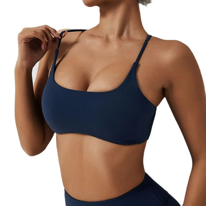 Stay Supported and Stylish: NCLAGEN Ladies Sports Bra with Sexy Criss Cross Straps - High Impact Support for Yoga, Running, and Fitness