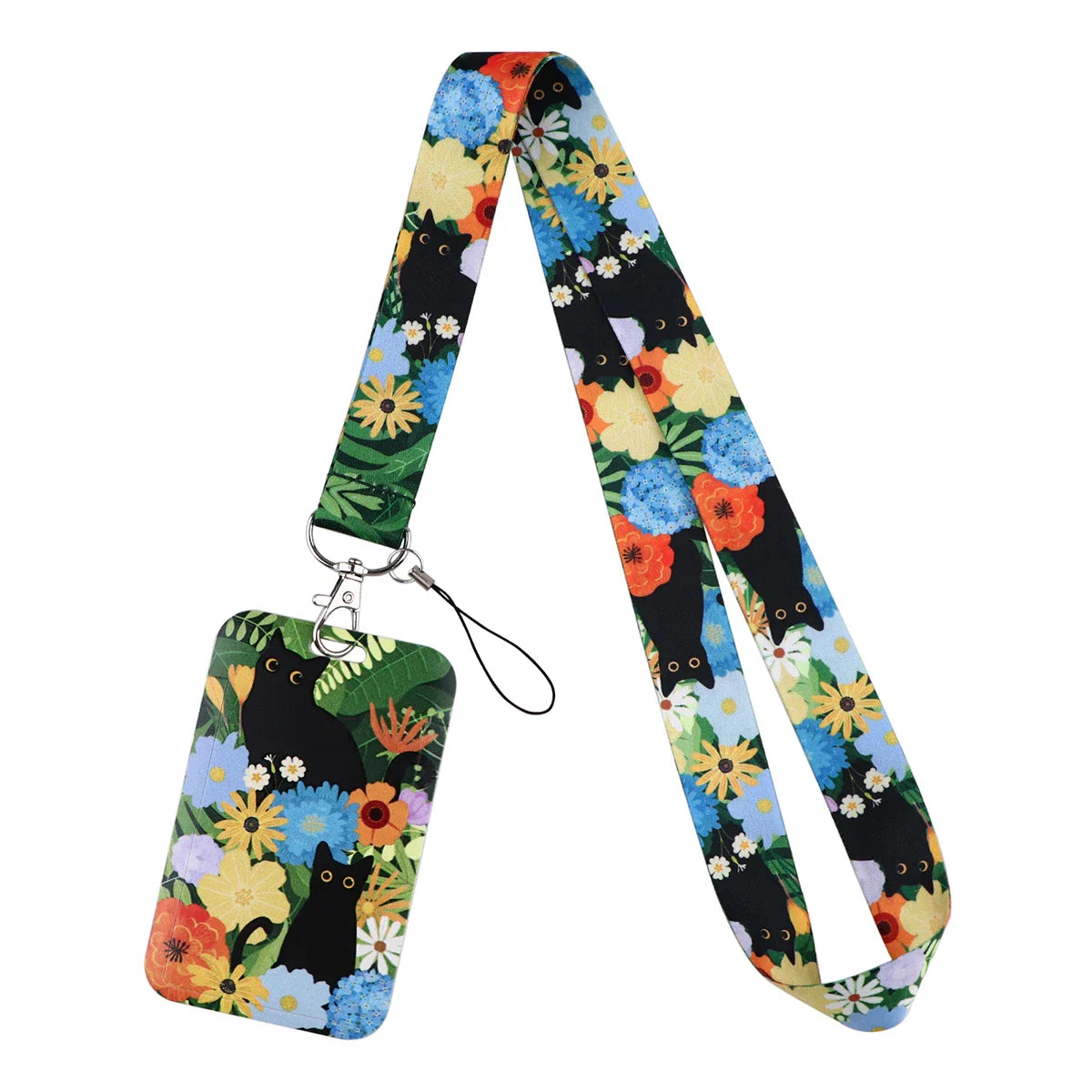 Cartoon Cat Lanyard Keychain – Multifunctional ID Card Badge Holder, Camera USB, Phone Neck Strap Accessories