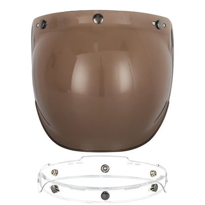 Motorcycle Helmet Bubble Visor – Anti-Fog UV Protection HD Lens for Retro Open Face Helmets