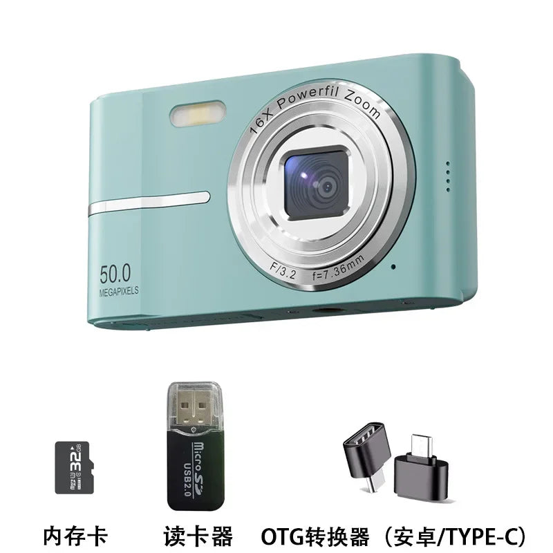 Xiaomi 4K Digital Camera – 50MP, 16X Zoom, Anti-Shake, Flash, Outdoor Student Video Recorder