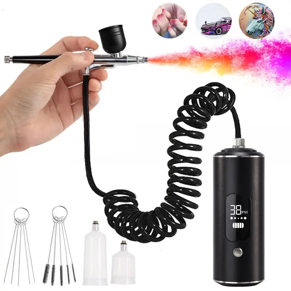 Portable Air Brush with Compressor – Airbrush Pen for Cake Decorating, Crafts & Art Painting
