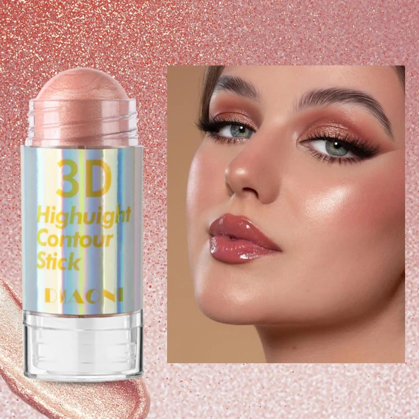 6-Color 3D Highlighter Stick – Face Brightening, Contour, Bronzer & Shimmer Concealer Cream