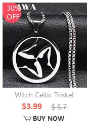 Stainless Steel Witchcraft Vortex Necklace – Viking Triskelion Celtic Knot Spiral, Silver Jewelry N7062S02