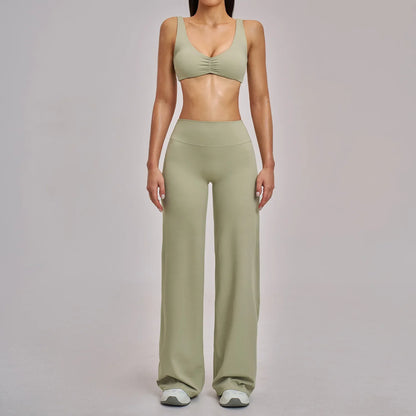 Women’s 2/3PCS Yoga Set – Long Sleeve Sports Bra & High Waist Leggings Gym Workout Tracksuit Fitness Athletic Wear Outfit