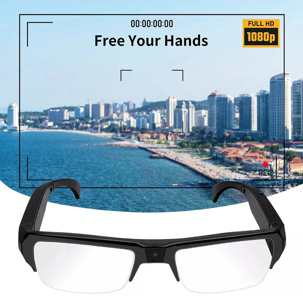 HD 1080P Mini Camera Glasses – DVR Video Recording Sports Sunglasses for Driving, Outdoor & Conference Use