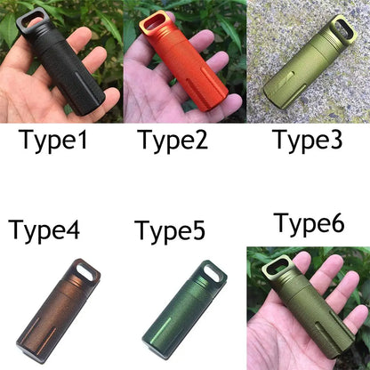 New Aluminum EDC Survival Kit – Waterproof Seal Bottle Capsule, Airtight Pill Case, Outdoor Tools Storage Container