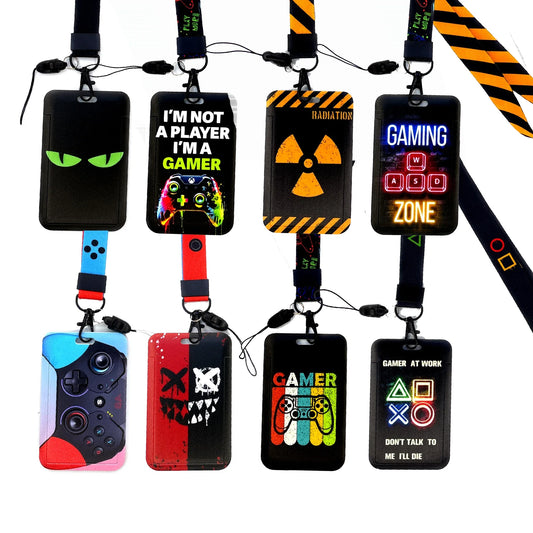 Gamer ID Card Holder Lanyard — Cool Credential Neck Strap & Badge Keychain for Men & Women