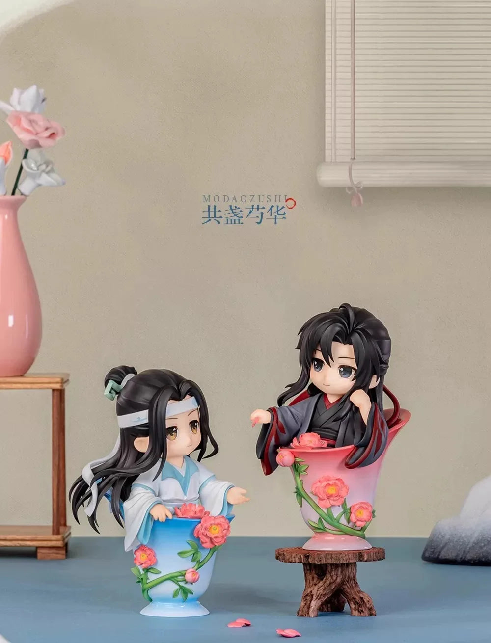 Mo Daozu Stone Porcelain Flower Rhyme Blind Box – Cute Anime Character Collectible Toy Gift for Wei Wuxian & Lan Fans