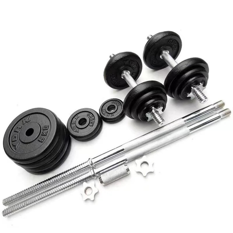 10-30kg Adjustable Cast Iron Dumbbells Set with Box – Black Gym & Home Weightlifting Barbell Connectable