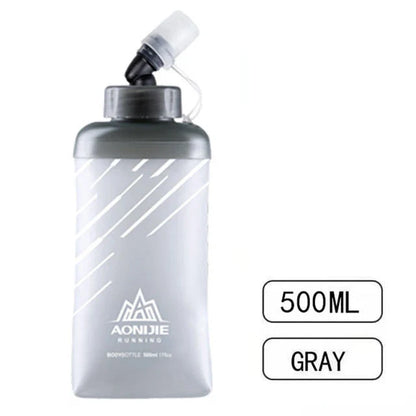 AONIJIE Soft Flask Water Bottle — 250ml/500ml Folding, Collapsible, TPU BPA-Free for Running Hydration Packs, Waist Bags & Vests (SD09/SD10)