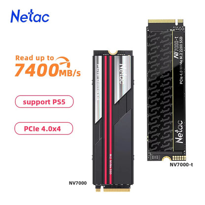 Netac NVMe M.2 PCIe 4.0 2280 SSD — 7400MB/s | 512GB / 1TB / 2TB / 4TB Internal SSD for PS5, Laptop & PC