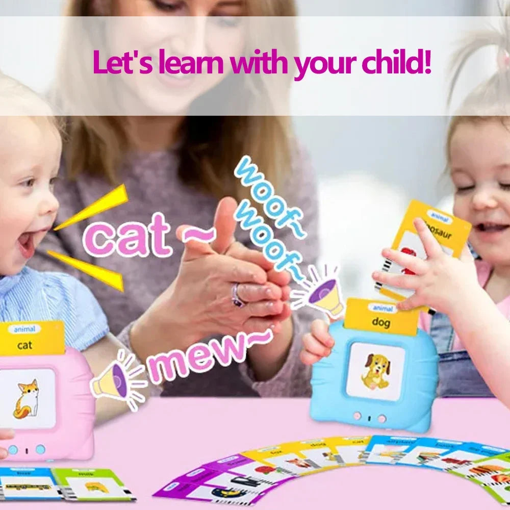 Early Education Flashcards – Talking English Learning Toys for Kids, Preschool Electronic Audio Book Machine Gift
