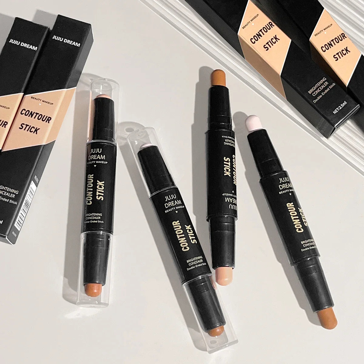 Double-Ended Dual-Purpose High-Light Trimming Stick – 3D Contour, Nose Shadow, Facial Shaping, Brightening & Trimming