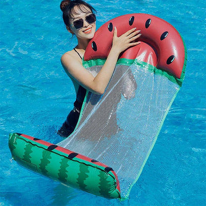 PVC Summer Inflatable Floating Row: Foldable Swimming Pool Water Hammock - Air Mattress Bed for Beach Water Sports Lounger Chair
