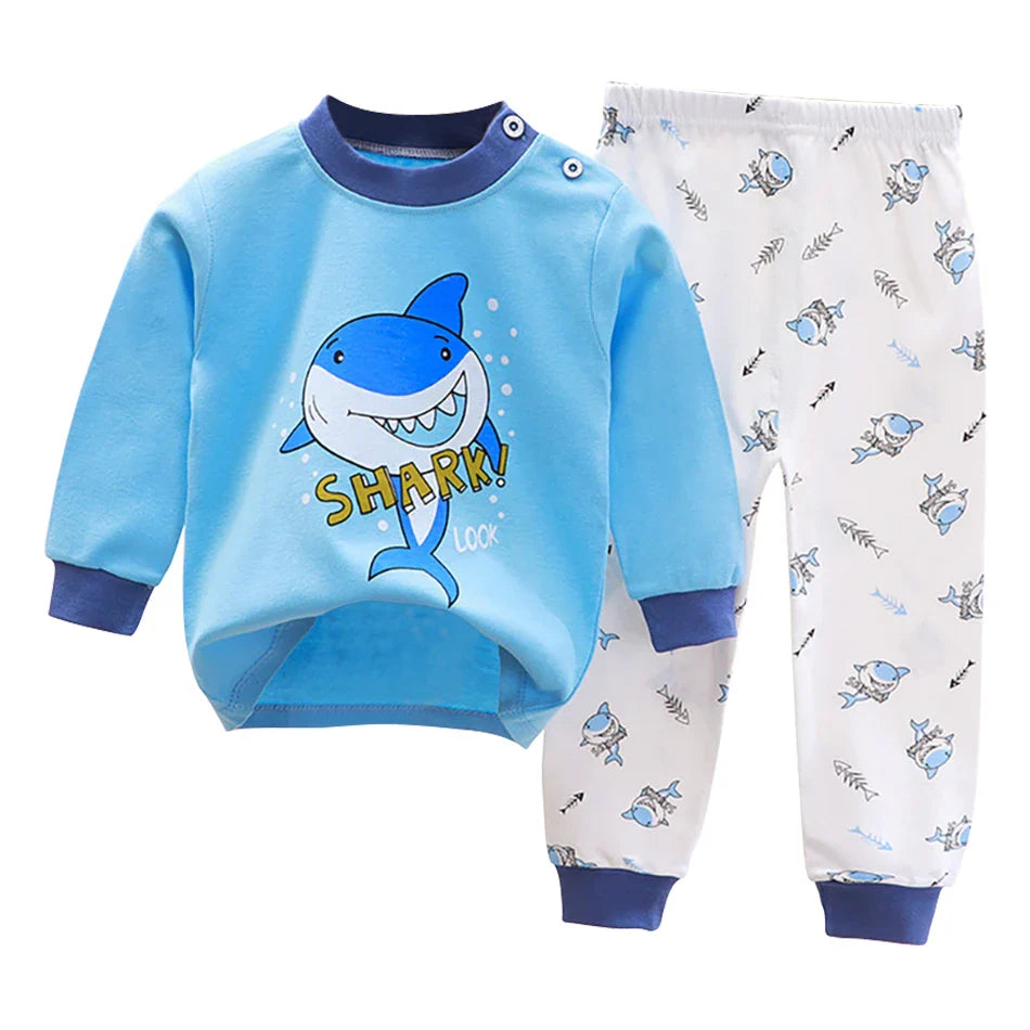 Cute Cartoon Unicorn Kids Pajama Set – Soft, Warm & Durable Unisex Sleepwear for Autumn Everyday Wear