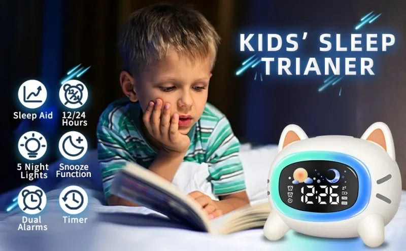 Kids Alarm Clock – OK to Wake Sleep Training Clock with Sound Machine, Birthday Gift for Boys & Girls