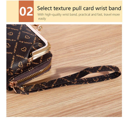 New Women’s Wrist Strap Short Wallet – Large Capacity Flower Design Coin Clip Bag with Multi Card Slots and Money Clip