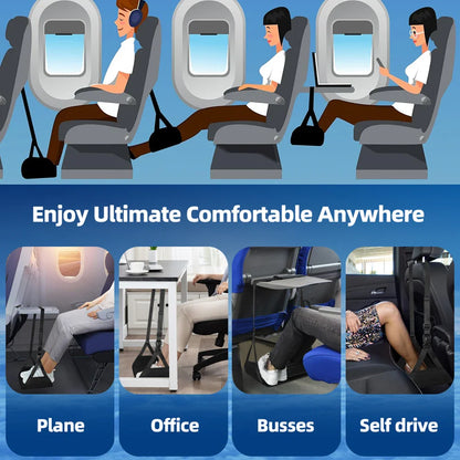 Newest Adjustable Foot Hammock – Portable Foot Rest for Airplane, Desk, Travel & Office