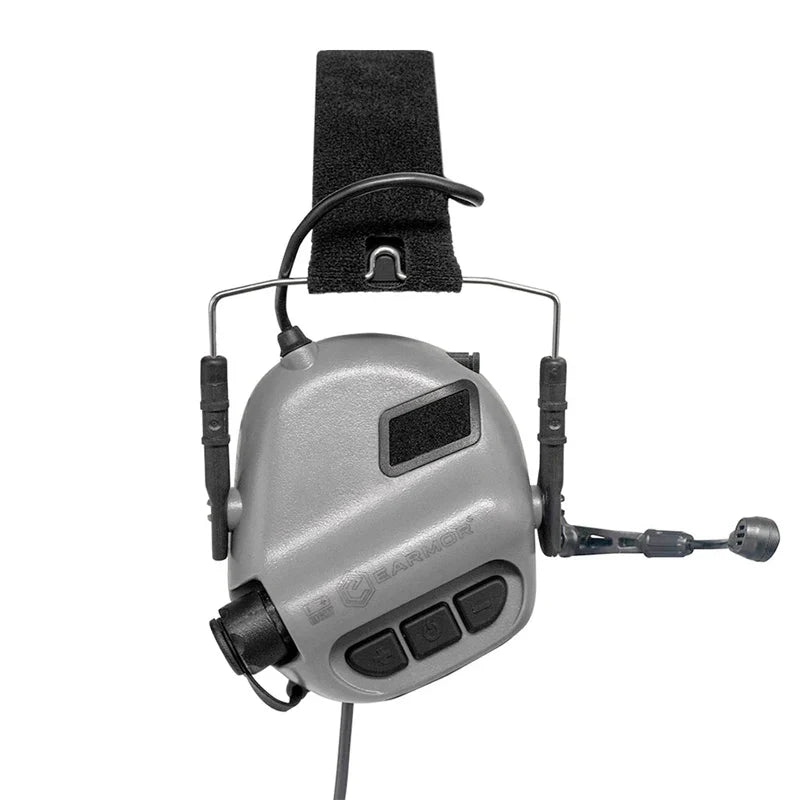 EARMOR M32 MOD4 Shooting Earmuffs – Tactical Noise Reduction Headset with Helmet ARC Rail & Kenwood PTT Adapter