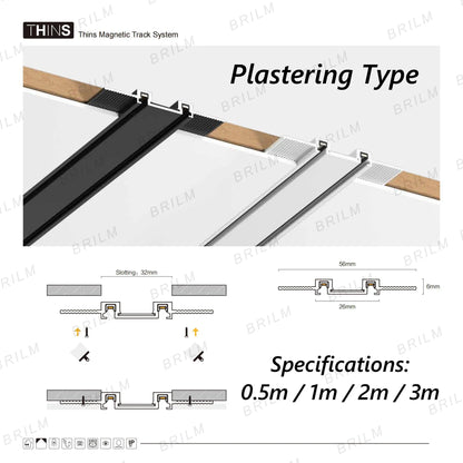 Ultra-Thin 6mm Magnetic Track Light – Dimmable LED Spot Lamp with Smart Tuya Zigbee Gateway