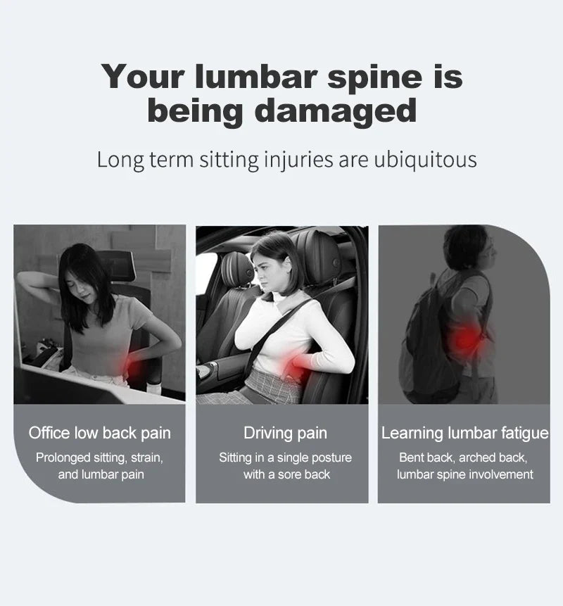 Memory Foam Car Neck & Lumbar Support Cushion – Universal Car Seat Pillow for Neck and Waist Comfort