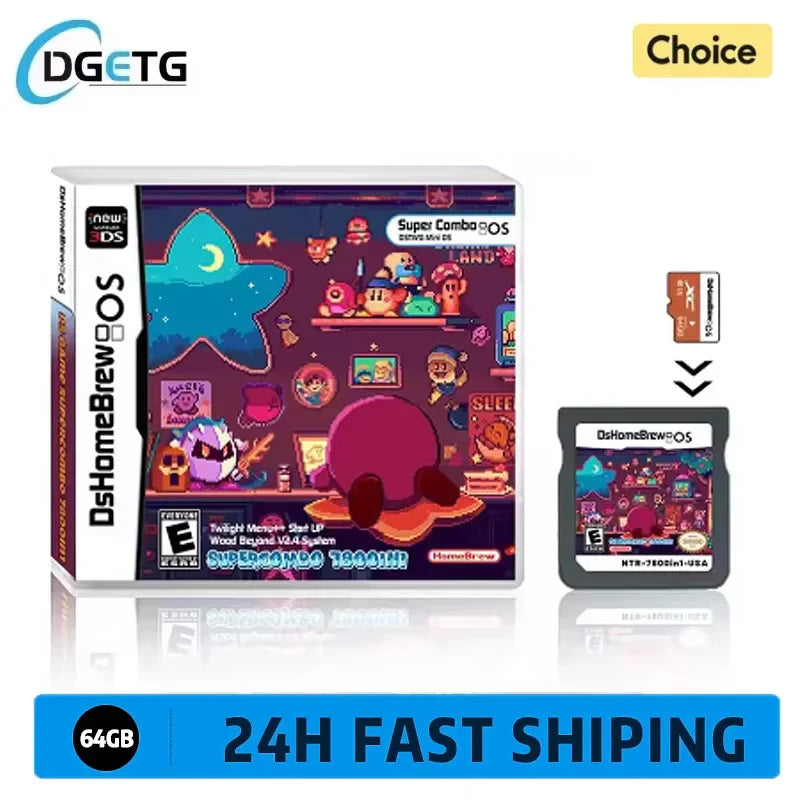 DS 7800-in-1 Memory Card with 64GB TF Card & SDHC Adapter – NDS, NDSL, 3DS XL, 2DS XL Game Console Accessory