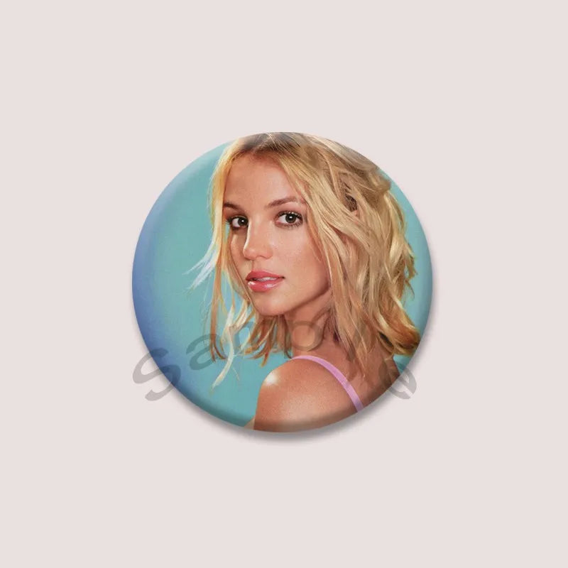 Britney Spears Music Brooch Pin – Pop Singer Badge Jewelry for Bags & Clothing, Fan Collection Accessories & Gift Item
