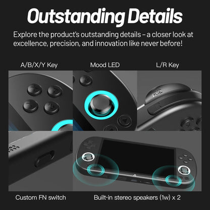 Trimui Smart Pro Handheld Game Console – 4.96" IPS Retro Gaming with RGB Lighting