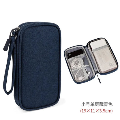 Portable Waterproof Cable Organizer Bag — Oxford Cloth Storage Case for Power Banks, Earphones & Digital Cables