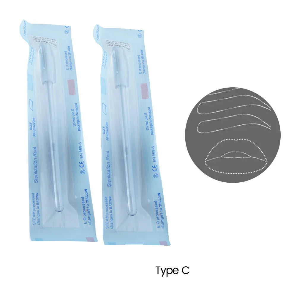 2PCS Eyebrow Marker Pens — Microblading & Permanent Makeup Surgical Skin Tattoo Accessories White Scribe Tools