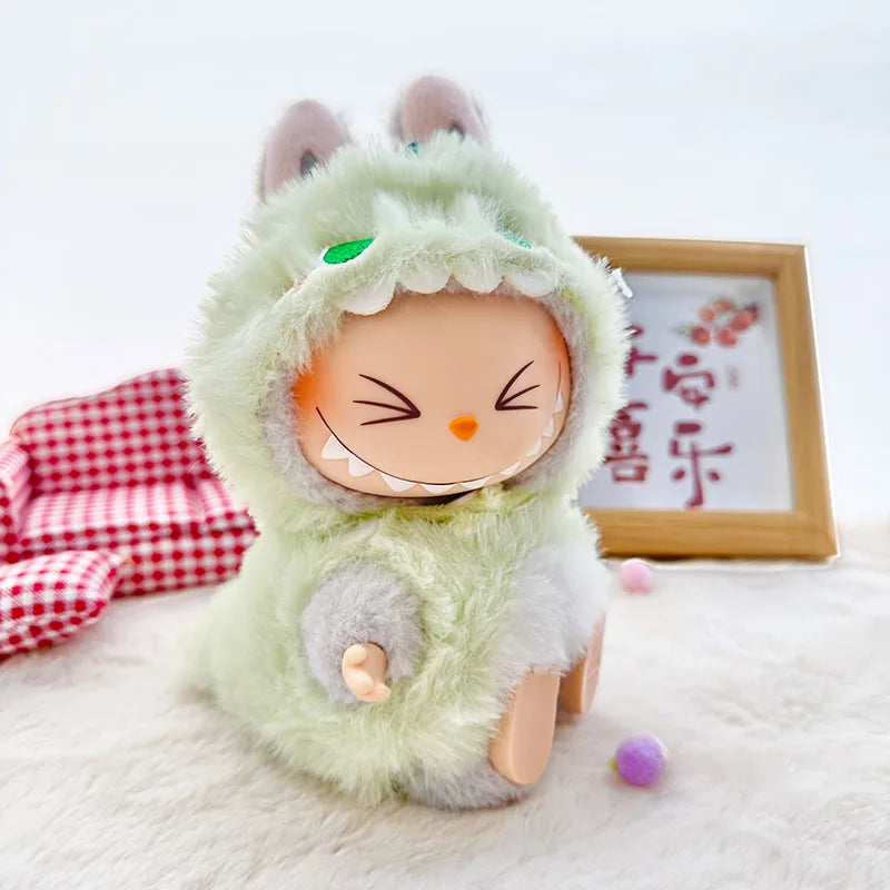 15-17cm Labubu Doll Clothes – Cute Pendant Outfits: Baby Bee, Dinosaur & Shark Accessories