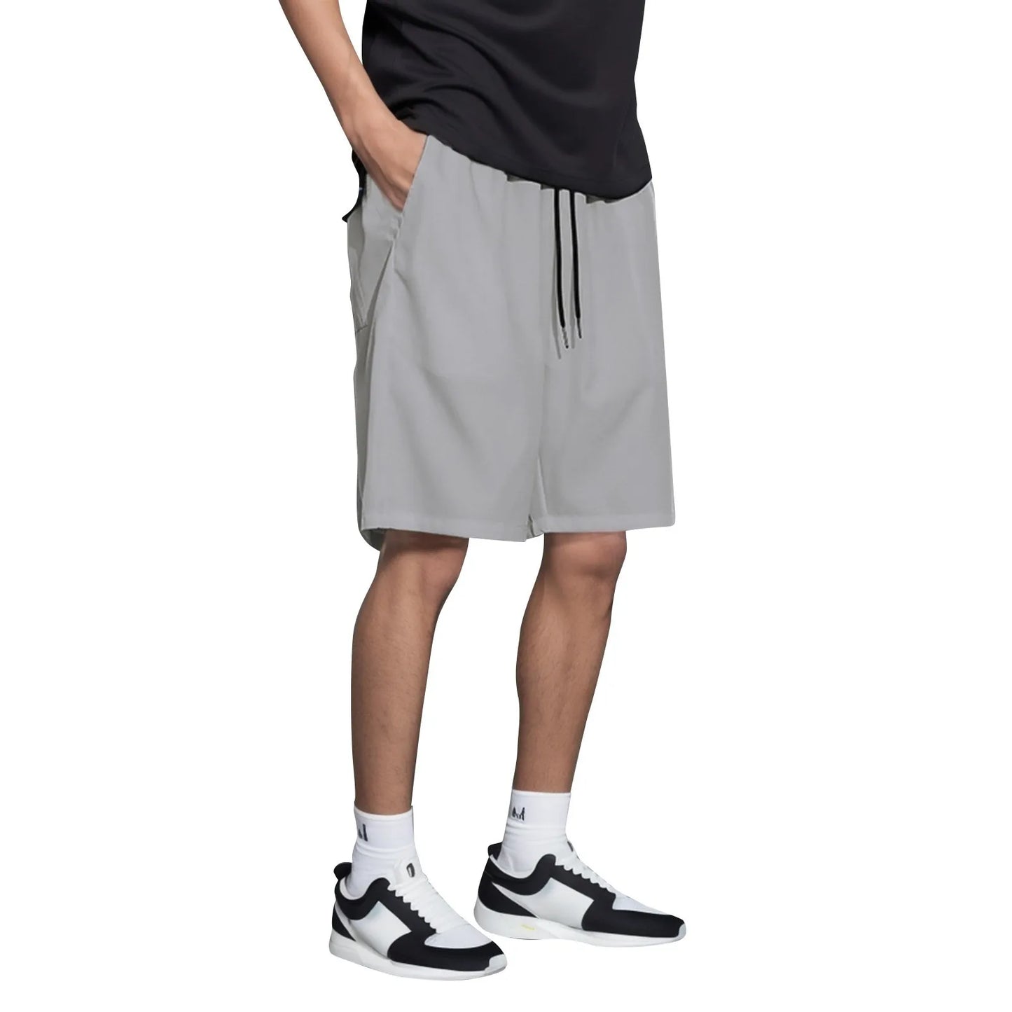 Men's Ice Silk Cargo Shorts – Thin, Loose-Fit Basketball & Sports Shorts (Big Size, Five-Point)