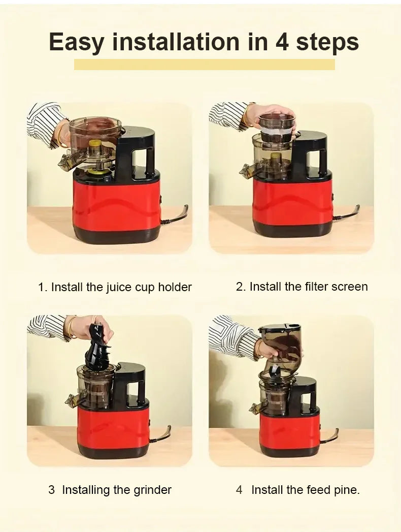 Portable Electric Fruit Juicer — Mini Household Juicer Cup for Fresh Orange & Fruit Juice Separation