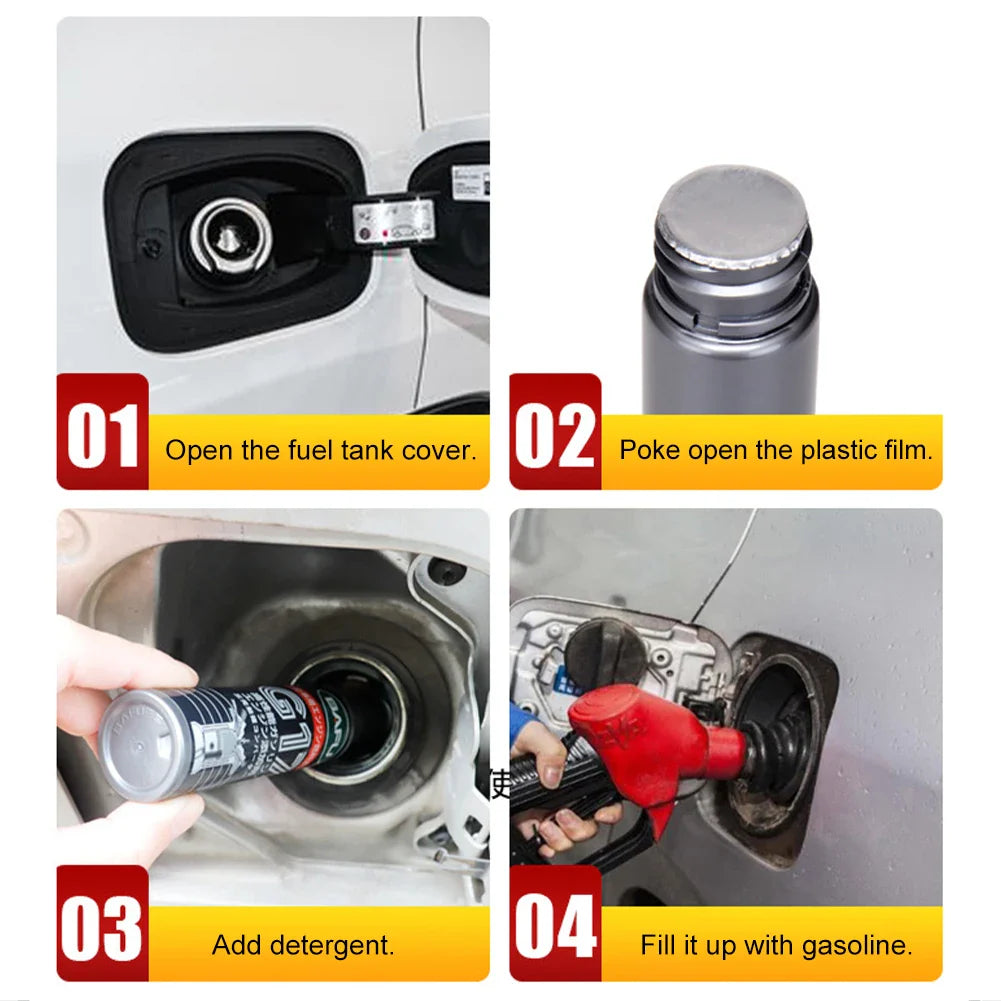6 Piece Car Fuel System Cleaner Kit – Carbon Deposit Removal, Engine Boost and Fuel Efficiency Additive