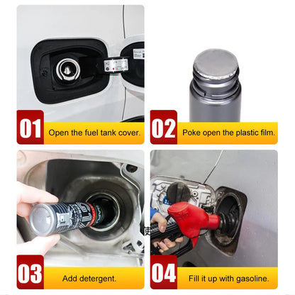 6 Piece Car Fuel System Cleaner Kit – Carbon Deposit Removal, Engine Boost and Fuel Efficiency Additive