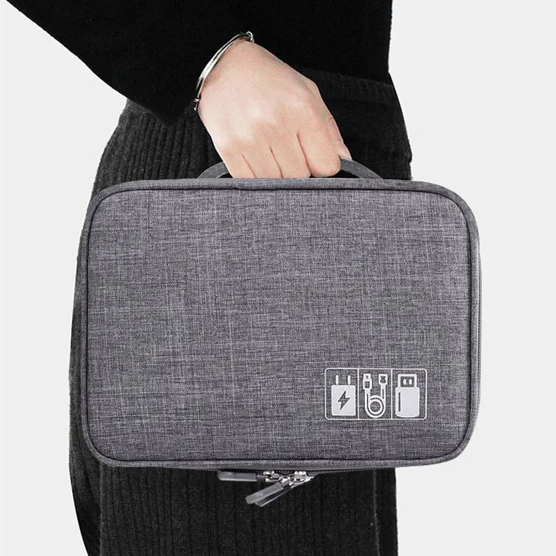 Waterproof Portable Cable Organizer: Digital Electronic Storage Bag for USB, Charger, and Plug