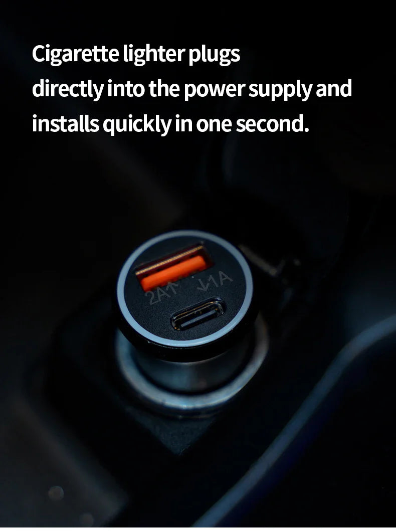 AP200 20W Mini Universal OBD GPS Tracker – Hidden Cigarette Lighter USB-C Adapter with Apple Official App Compatibility