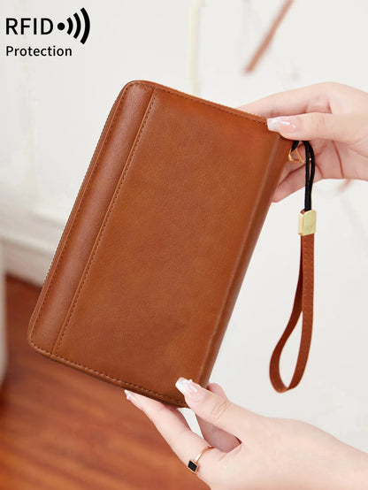 Fashionable RFID Passport Holder – PU Leather Front Pocket Wallet, Multifunctional Travel Accessories for Protection