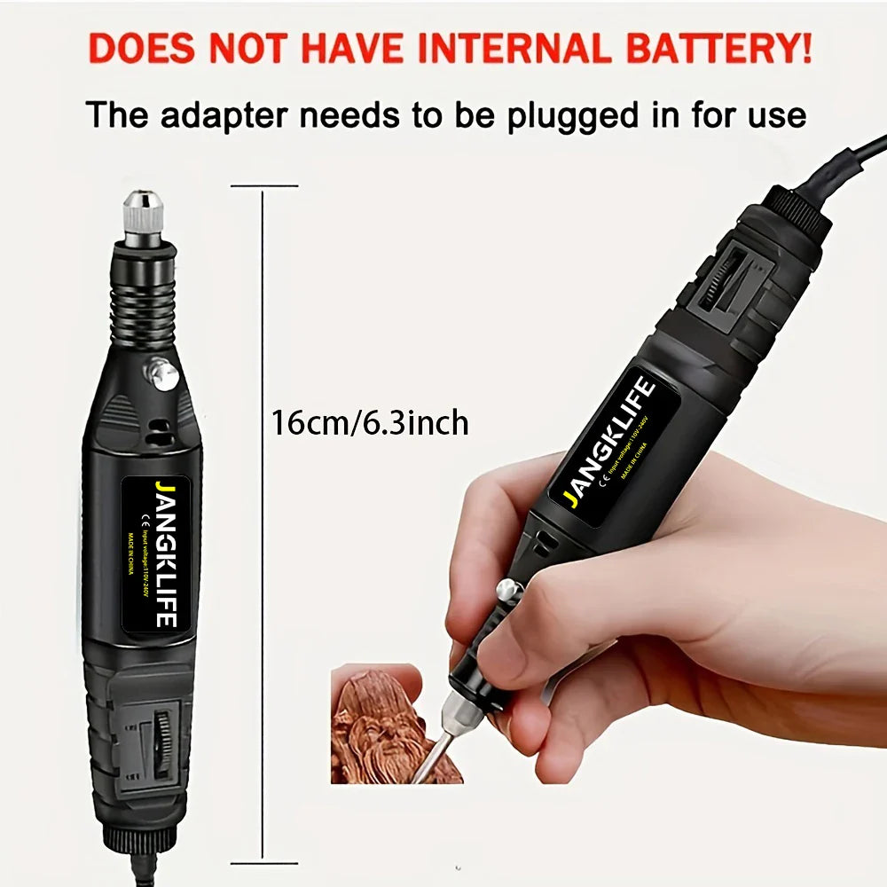 12V Mini Electric Carving Pen - Variable Speed Drill Rotary Tools Kit, Engraver Pen for Grinding and Polishing