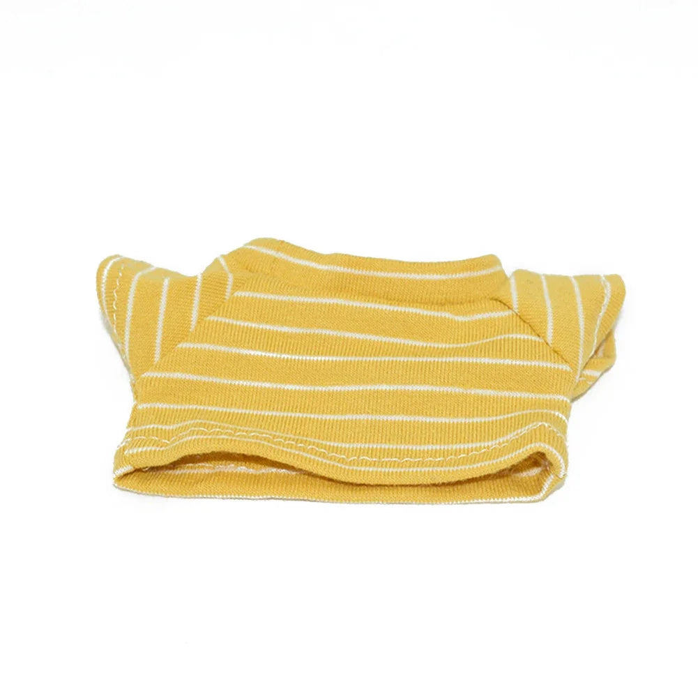 Labubu Idol Doll Clothes Set – T-Shirt & Denim Shorts Outfit for 17cm Labubu & 10cm Cotoon Dolls, Doll Accessories