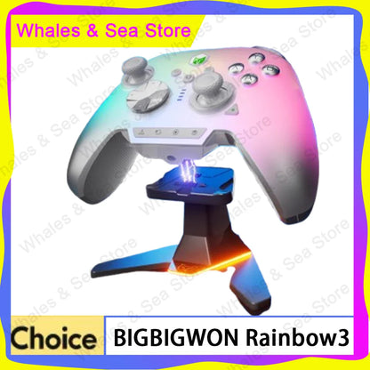 Bigbigwon Rainbow3 Wireless Game Controller Charging Base – RGB Magnetic Dock for PC Gaming
